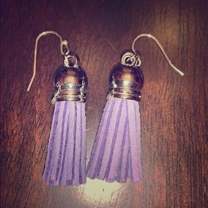 💗Purple tassel earrings!